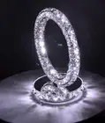 White LED Round Crystal Ring Table Lamp Diamond Desk Reading Bedside Lighting