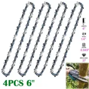 4PCS 6" Chainsaw Chains for 6 inch Mini Cordless Electric Chain Saw Wood Cutter
