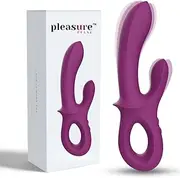 PLEASURE PULSE G-Spot Rabbit Vibrator – Dual Motor Thrusting Dildo with Clitoral & Vaginal Stimulation, 24 Vibration Modes, Rechargeable Adult Toy for Women & Couples Mulberry Muse