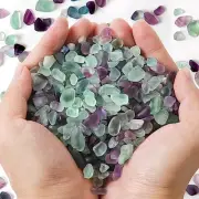 Polished Fluorite Gravel Rocks Bulk 0.9 Lb/405g Natural Tumbled Crystal Chips
