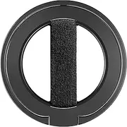 EWA MagOne Ultra Phone Grip Stand with Replaceable Elastic Finger Loop, Removable Magnetic Ring Holder Kickstand Loop, Double-Sided Magnetic Accessories for iPhone 15, 14, 13 Pro/Max/Plus-Black