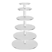 3/4/5/6 Tier Cake Stand Transparent Glass Display Tray Rack Decoration Tool xi 6 Layer