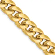 14K Yellow Gold 24 Inch 11mm Semi-Solid Miami Cuban With Lobster Clasp Chain