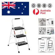 Durable Folding Steel Ladder: 272KG Capacity, 3-Step Anti-Slip Convenient Design