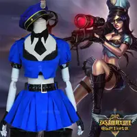 在飛比找蝦皮購物優惠-4791cos新款 英雄皮城女警凱特cosplay動漫服飾女