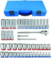 KT Pro A4005CR 1/2" Drive 47-Piece SAE and Metric Socket Set