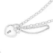 Silver 14.5cm Belcher Padlock Bracelet
