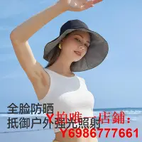 在飛比找Yahoo!奇摩拍賣優惠-UV100防曬帽女大帽檐海邊遮陽2024夏季新款防紫外線漁夫