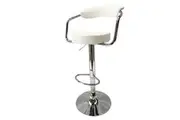 Foret Barstools 2x Bar Stools Gas Lift Swivel Stool Chairs Kitchen PU Leather Wh