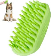 Silicone Dog Bath Brush - Pet Shampoo Scrubber W/ Soft Massage for Cats Dogs Gre