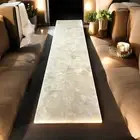 Rectangle White Quartz Dining Table Crystal Bar Countertop Desk Luxury Furniture