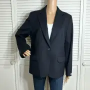 NWT Pendleton 100% Virgin Wool Suit Blazer Black Lined Jacket 14 Petite