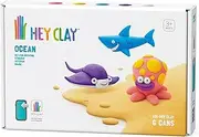 HEY CLAY Ocean Air Dry Clay Set 6 Cans Modelling Kit & Interactive App Instructions – Creative Set for Kids Ages 4-8
