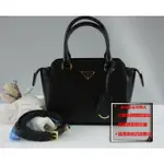 ☆優買二手精品名牌店☆ PRADA 1BA380 MINI 黑色牛皮三角牌 手提包殺手包斜背包肩背包拉鍊包 激新