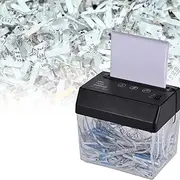 Topyond Mini Paper Shredder for Home Use, USB A6 Metal Knife Wear Resistant Plastic Shredder, Durable Portable Space Saving Electric Paper Shredder for Office