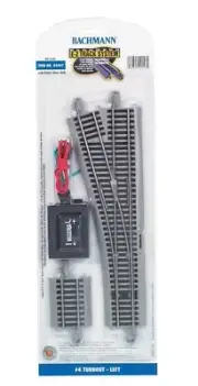 Bachmann E-Z Track ~ New 2024 ~ #4 Turnout Switch - Left Hand - HO Scale 44557