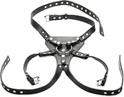 STRICT LEATHER Strap-On Harness With 3 Graduated Rings For Use With Small, Medium & Large Strap-On Dildos. Pegging Toys Sex Harness For Women & Men. Sizes - Thigh (27-34 inches) - Waist (35-47 inches)