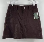 Woolrich NWT Women's 8 Brown Wool Blend Donegal Tweed Knee Length Skirt Capsule