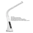 LED Desk Lamp Digital Display Gooseneck Touch Control Cordless Reading Light For