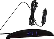 GANAZONO 1Pc Car Dash Clock with Voltmeter Night Glow Vehicle Clock for Accurate and Temperature Display Cars Trucks and Font