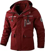 [Generic] Men'S Ski Jacket Winter Warm Waterproof Windbreaker Hooded Lightweight Outerwear With Pockets For Hiking Traval