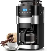 10-Cup Drip Coffee Maker with Built-In Grinder,Programmable Grind & Brew, Coffee
