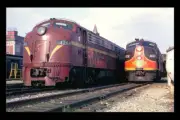 PRR & Illinois Central E8 Locomotives Train Postcard (C56)