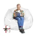 Inflatable Transparent Sofa Chair - Portable Lounge Couch and Bean Bag for