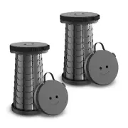 Collapsible Stool 2-Pack Portable Folding Height Adjustable Lightweight Max