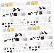 WRITWAA 4sets 2 Boxes Nail Art Charms Rhinestone Decorations for DIY Nail Design Elegant Flower and Bow Embellishments Phone Cases Bags and More 2boxes*4
