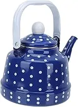 MUCKLILY 1Pc Dot Enameled Teapot Kitchen Kettle with Sturdy for Heating Water Elegant Design for Home Use for Tea Lovers