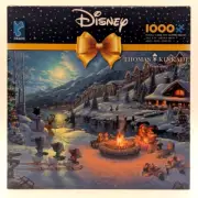 Thomas Kinkade - Mickey and Minnie Christmas - 1000 Piece Puzzle w/ Bonus Poster