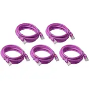 5x 8Ware 2m Cat6a UTP Snagless Ethernet Cable LAN RJ45 Network Connector Purple