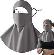 [Biniveil] UV Face Cover, Sports Face Covers, Adjustable Ear Straps Breathable Washable Shield with Drinking Hole for Tennis Field Work Farming Cycling
