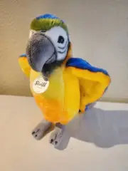 Steiff LORI McCaw 10" Parrot Blue & Gold Neck Tag NEW Plush Stuffed Animal