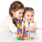 36X Silicone Colored Stacking Balancing Stone Building Blocks Educational Toys
