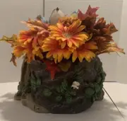 Tree Planter with Vine and Bumble Bee Fall Floral Arrangement with 3 Bluebirds