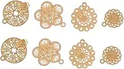 jojofuny 2sets 4 Pairs Stainless Steel Hollow Earring Bases for DIY Jewelry Making Lightweight Earring Drop Parts with Ring Design Random Styles 4pairs*2