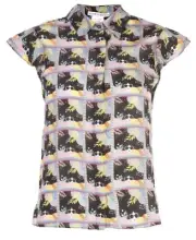 NWT-Alice and Olivia Willa Flutter-Sleeve Silk Top Face Blouse size M