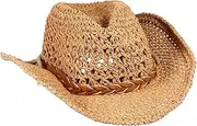 [Minkissy] Sun Hat for Boys and Girls Wide Brim Straw Beach Hat for Toddler Baby Summer Sunscreen Light Yellow