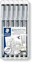Staedtler Pigment Liner Bonus Sketch Set of 6 Liners for the Regular Price of 4(2 free), 308 SB6P