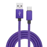 3.28ft USB Type C Charger Cable 2.4A Type-C Braided Charging Data Cord Purple
