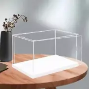 MECC Openable Clear Acrylic Display Case-Assemble Countertop Box with white B...