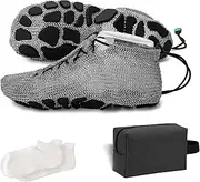 [ChainsArmor] Stainless Steel Ring Mesh Cutting Shoes, Chain Link Diving Socks and Shoes, Easy Beach Barefoot Diving Boots, Non-Slip Rubber Sole