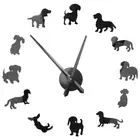 Diy Dachshund Wall Art Wiener-Dog Puppy Dog Pet Frameless Giant Wall Clock5768