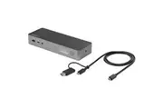 StarTech.com USB-C & USB-A Dock - Hybrid Universal Laptop Docking Station with Dual Monitor Display 4K 60Hz HDMI & DisplayPort -