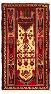 Vintage Hand-Knotted Area Rug 3'4" x 6'0" Traditional Wool Carpet