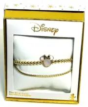 Disney **MINNIE MOUSE 2 Silver Plated Bracelets** New in Box