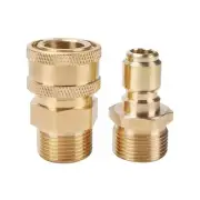 2× M22 39mm Male Thread To M22 42mm Female Metric Adapter/Pressure Washer Brass