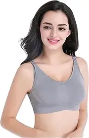 [Jueshanzj] Womens Nursing Bras Wireless Seamless Softcup Striped Sleep Underwear